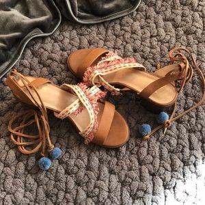Fun tie up open toed heels